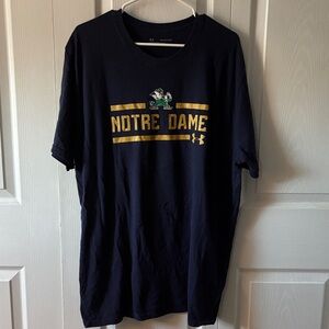 Under Armour Navy and Gold Notre Dame Tee